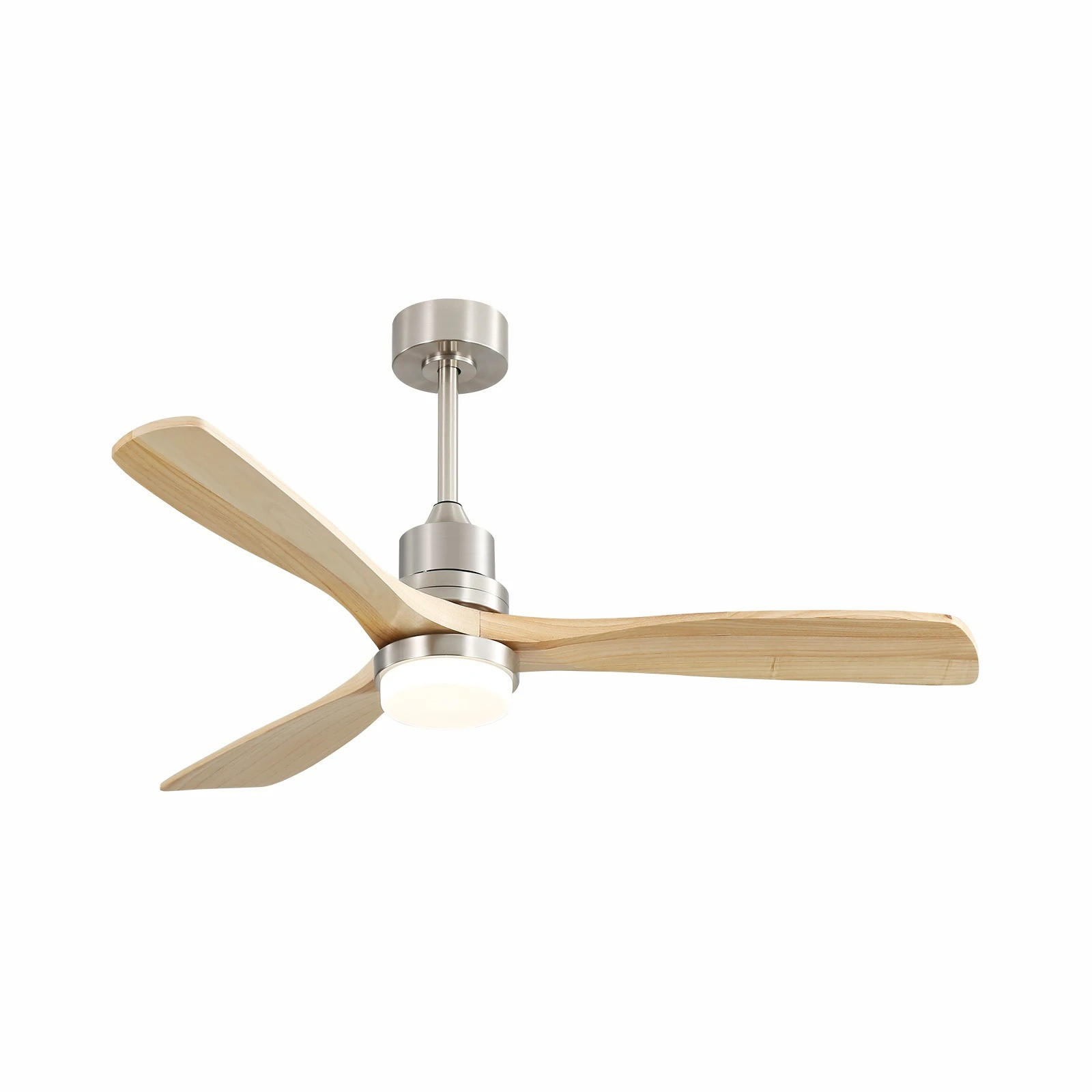 DECKENLEUCHTE mit Ventilator 52 Zoll 3-Blatt, DC 6 Geschwindigkeiten hohe Windgeschwindigkeit mit Fernbedienung, Nickel - Nickelfarben, Kunststoff (132/132/40cm) - Kaket