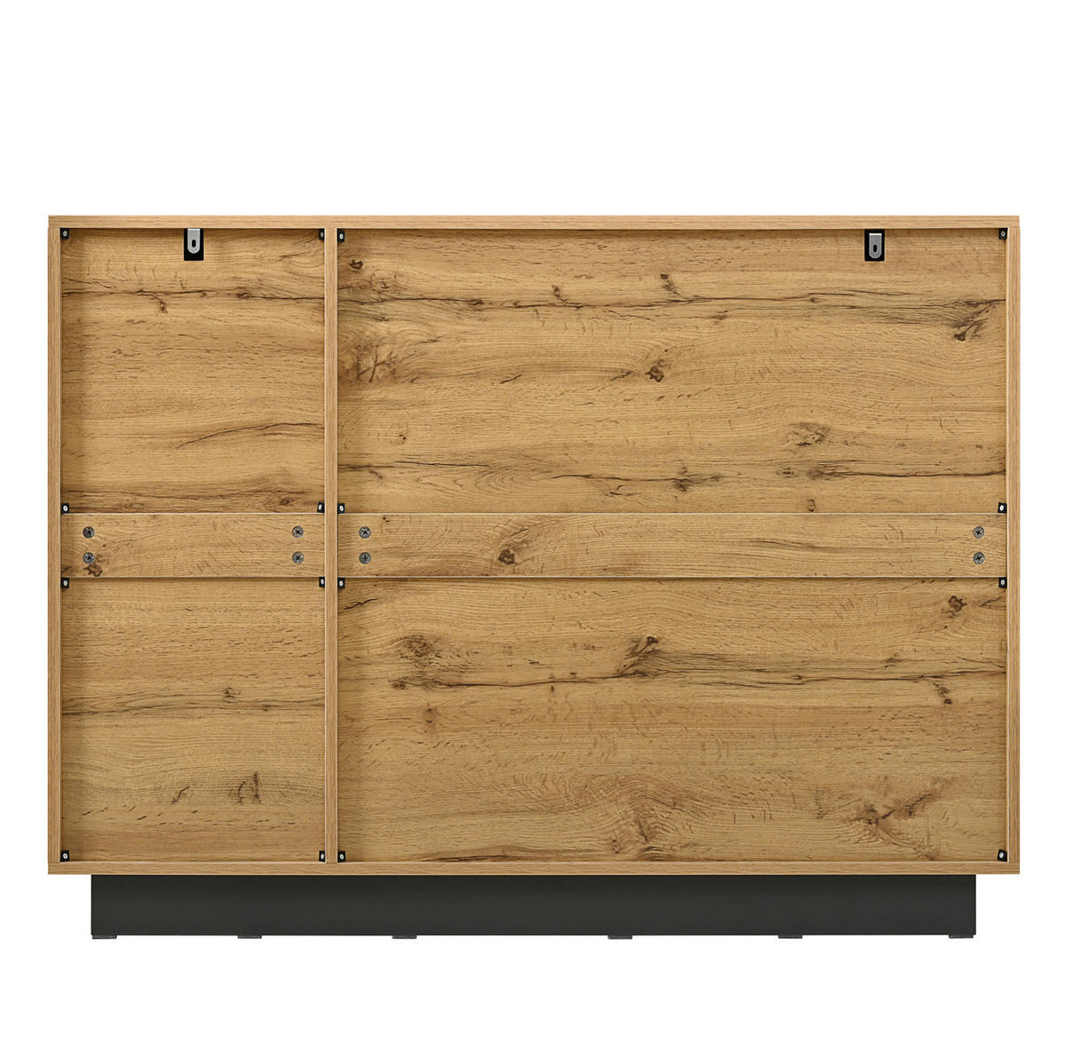 SIDEBOARD 120/35,5/90,5 cm aus Spanplatte mit 4 Schubladen und 2 Türen Schwarz/Natur - Naturfarben, Holzwerkstoff (120/90.5/35.5cm) - Modenvie