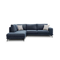 ECKSOFA MEDIOLANE 5-Sitzer, dunkelblau - Dunkelblau, Holzwerkstoff/Textil (219/282cm) - Courtois Laville