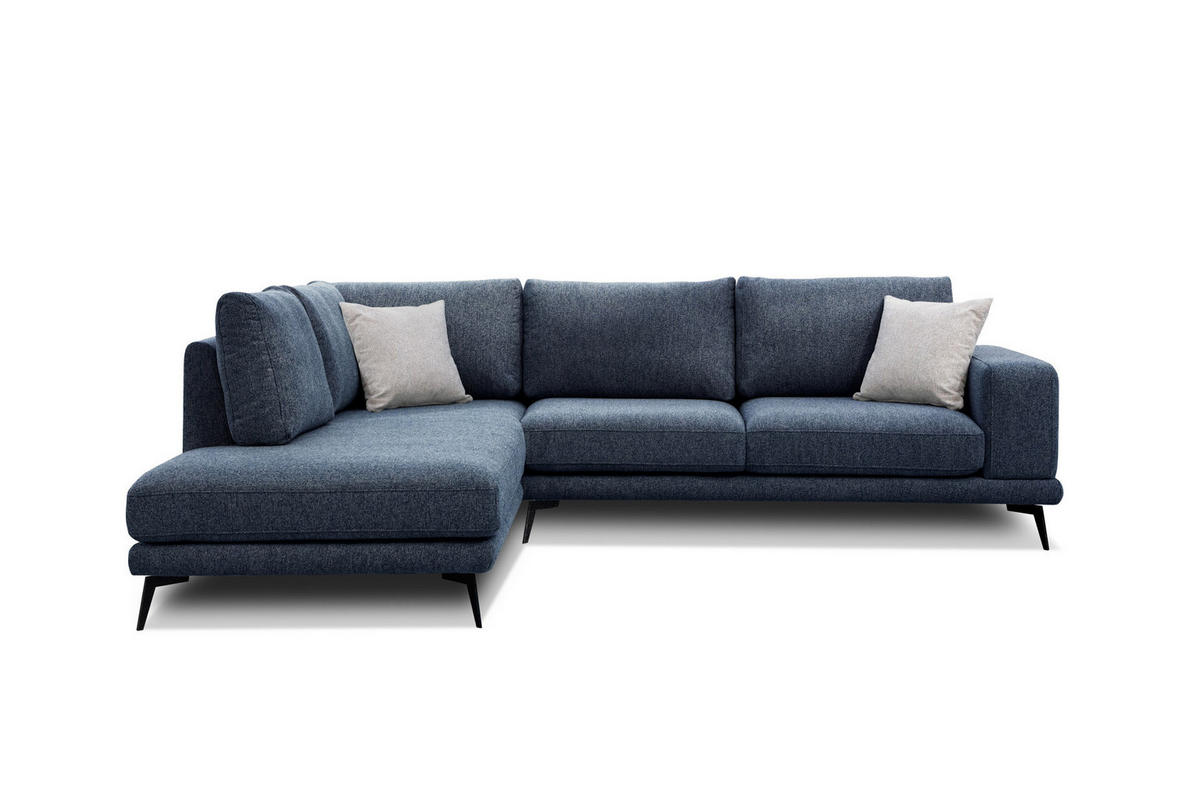 ECKSOFA MEDIOLANE 5-Sitzer, dunkelblau - Dunkelblau, Holzwerkstoff/Textil (219/282cm) - Courtois Laville