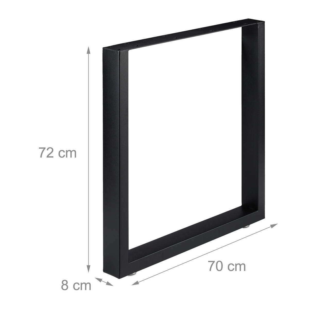 2XBĚHOUNY na stůl - černá, kov (70/72/8cm) - Relaxdays