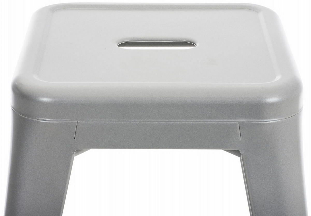 SITZHOCKER 4er Set Arvida silber - Grau, Metall (40/46/40cm) - TPFLiving
