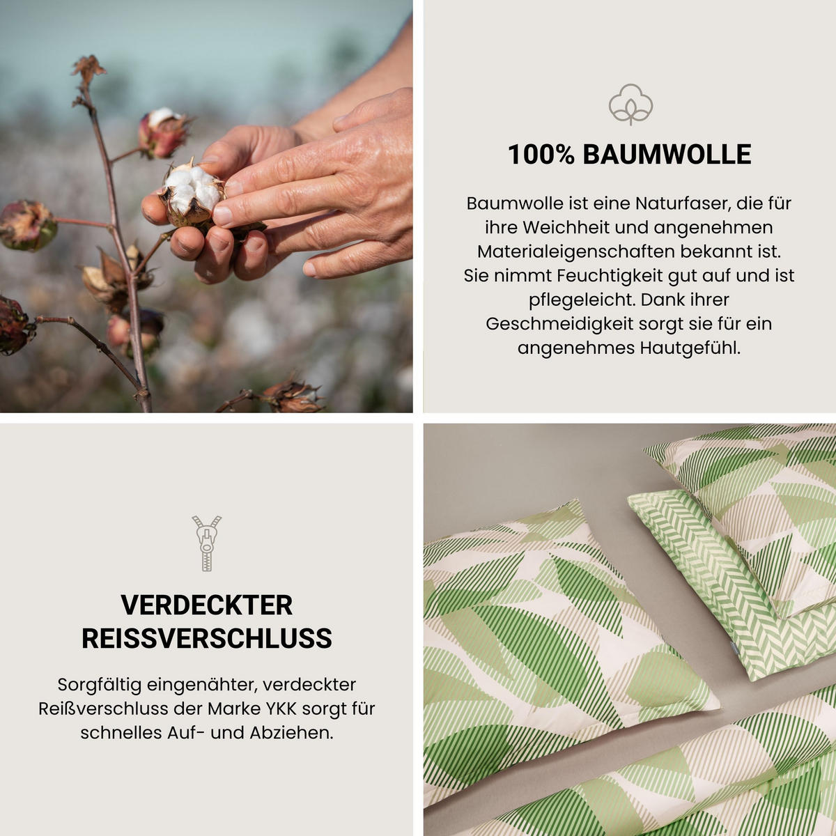 BETTWÄSCHESET Maribel - Renforcé - 2-teilig - 155 x 220 cm - Grün - Grün, Textil (155/220cm) - SCHIESSER
