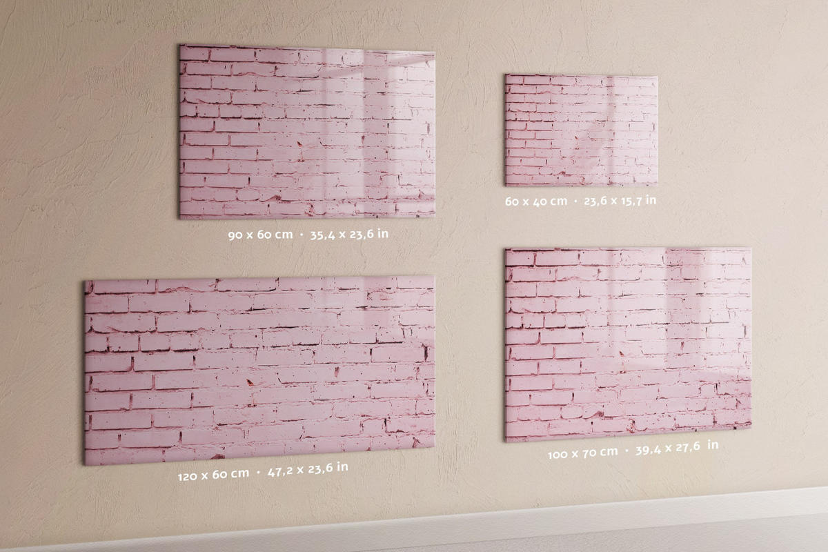 MAGNETTAFEL 90x60 Ziegelmauer - Pink, Glas (90/60/0.4cm) - TULUP