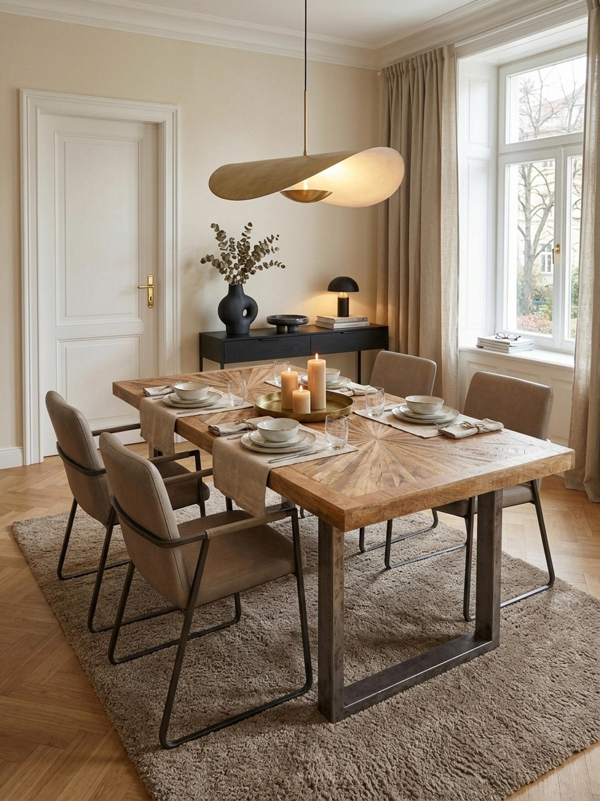 ESSTISCH Massivholz Edelstahlbeine Rustikal, Braun 180x90x76 cm - Anthrazit/Braun, Holz/Metall (90/180/76cm) - KADIMA DESIGN