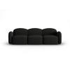SOFA Blair aus Chenille-Stoff mischung schwarz 3 Sitzplätze - Schwarz, Textil (87/80/272cm) - Micadoni