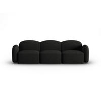 SOFA Blair aus Chenille-Stoff mischung schwarz 3 Sitzplätze - Schwarz, Textil (87/80/272cm) - Micadoni