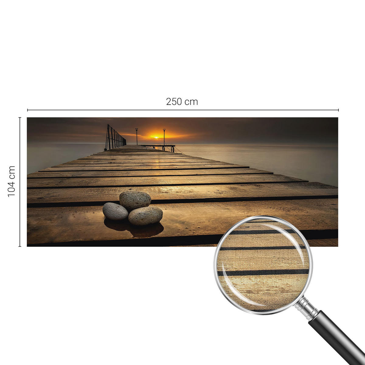 FOTOTAPETE 250x104 cm - Sonnenuntergang - Braun, Textil (250/104cm) - Wallfluent