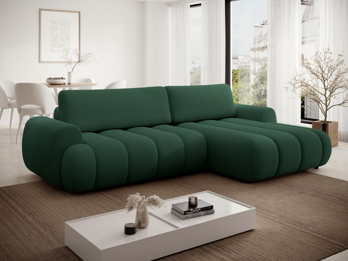 ECKSOFA mit Bettkasten Puro 270 cm, Rechts, Grün - Grün, Holz (168/272cm) - Emporius