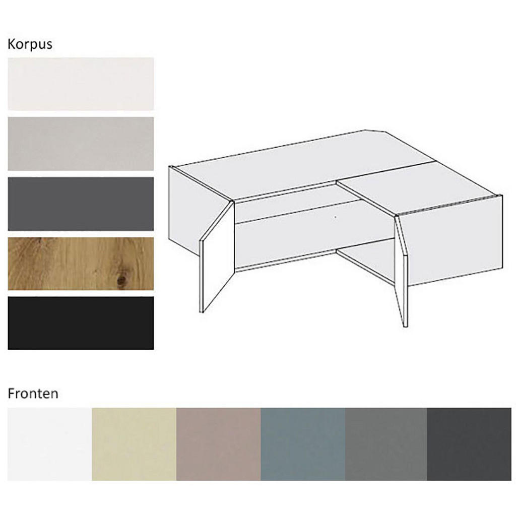 Thumbnail - Feldmann-Wohnen Eckhängeschrank, Grau, Dunkelgrau, Holz, 1 Fächer, Rechteckig, 90x36x90 cm, Küchen, Küchenmöbel, Küchens...