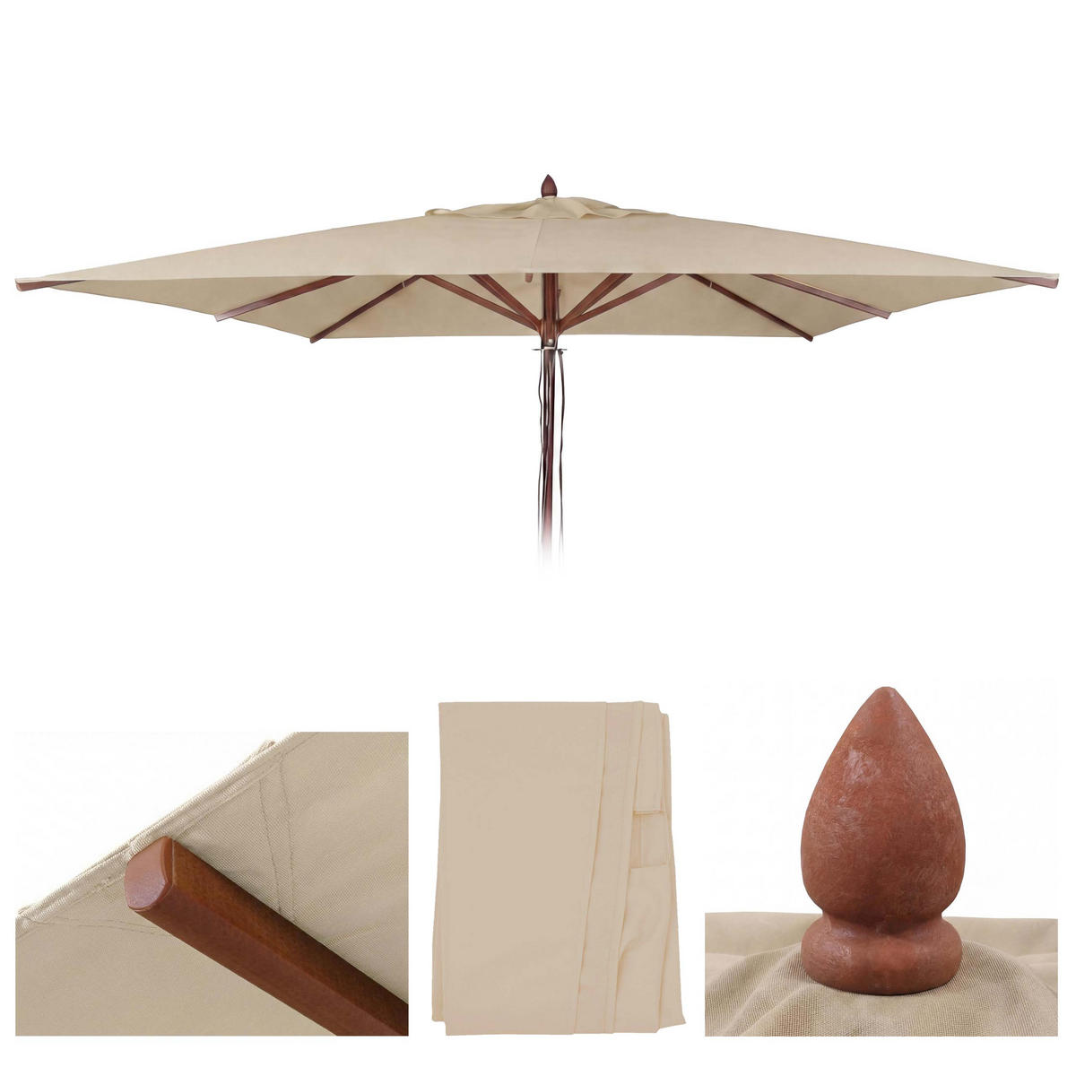 SCHIRMBEZUG C57B Creme - Creme, Textil (400/400cm) - MCW