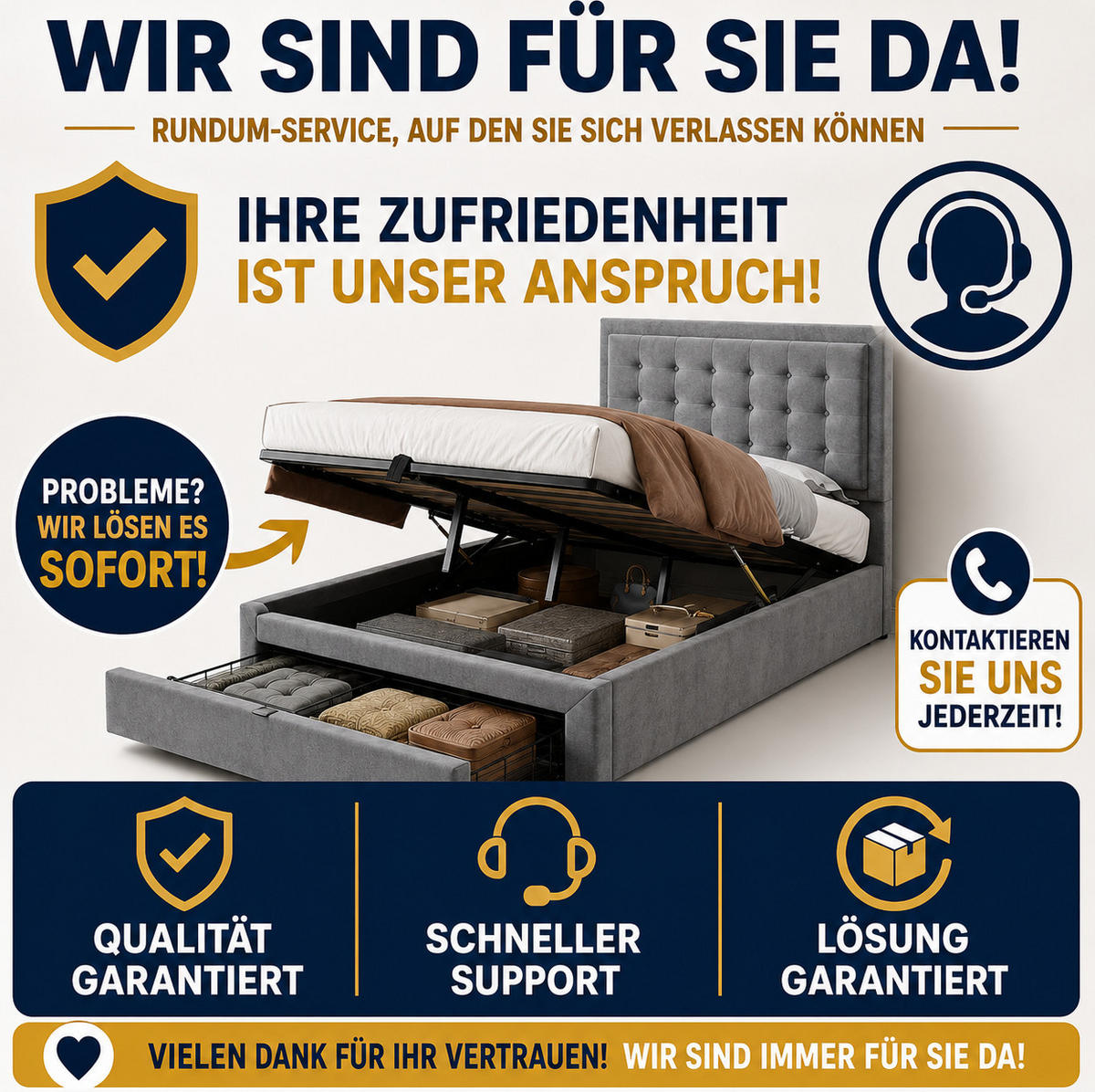 POLSTERBETT aus Samt 180x200 cm Grau mit höhenverstellbarem Kopfteil und Stauraum - Grau, Textil (180/200cm) - Modfu