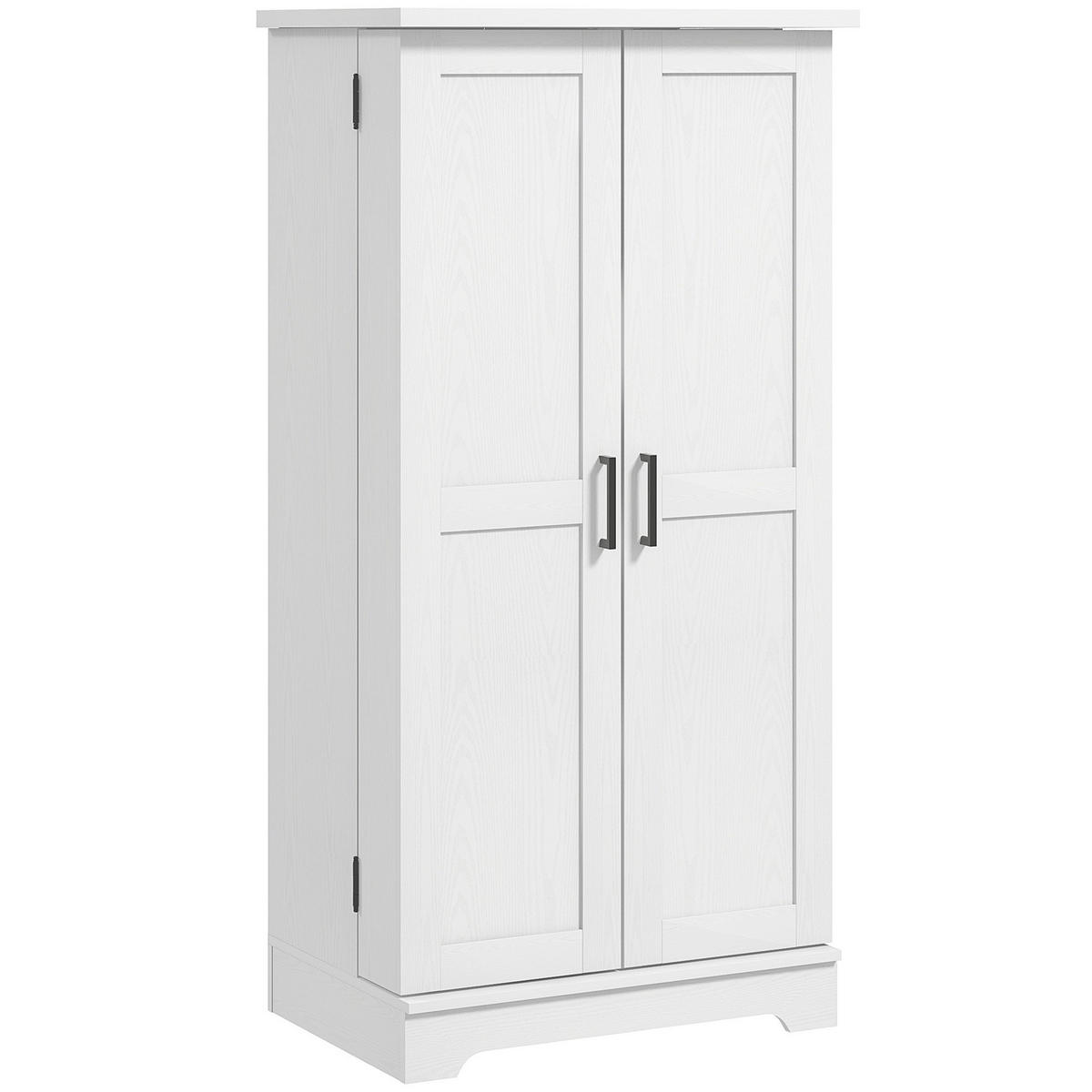 MEHRZWECKSCHRANK DE-11107 5 Ebenen mit verstellbaren Böden & Türregalen Creme - Creme, Holzwerkstoff (40/120/60cm) - ComfortXL