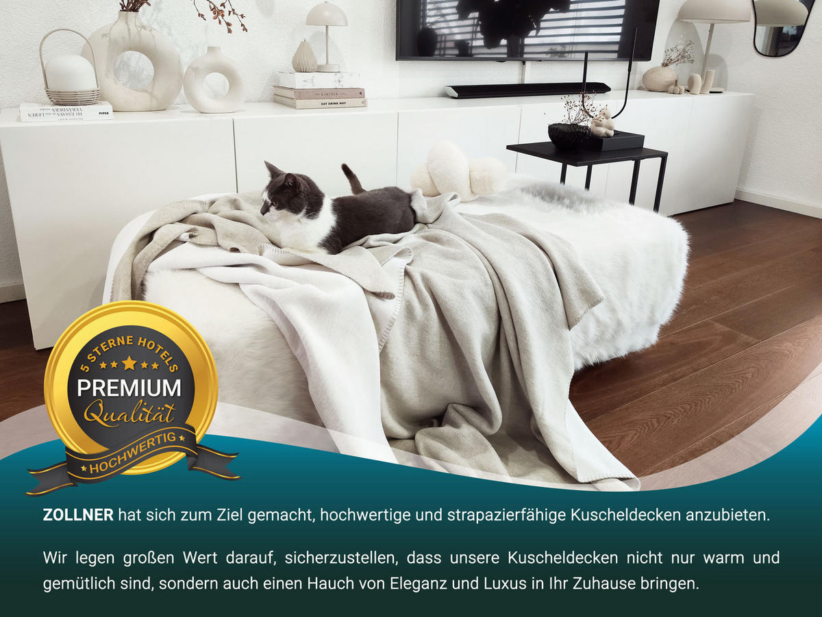 KUSCHELDECKE, 150x200 cm, 60% Baumwolle, 40% Polyacryl, Grau - Grau, Naturmaterialien (150/200cm) - Zollner