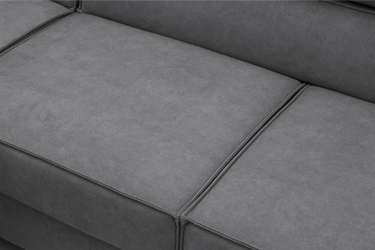 ECKSOFA PURE U Links mit Schlaffunktion 127x270 Velours Grau - Schwarz/Grau, Holz/Textil (340/204cm) - Muffo