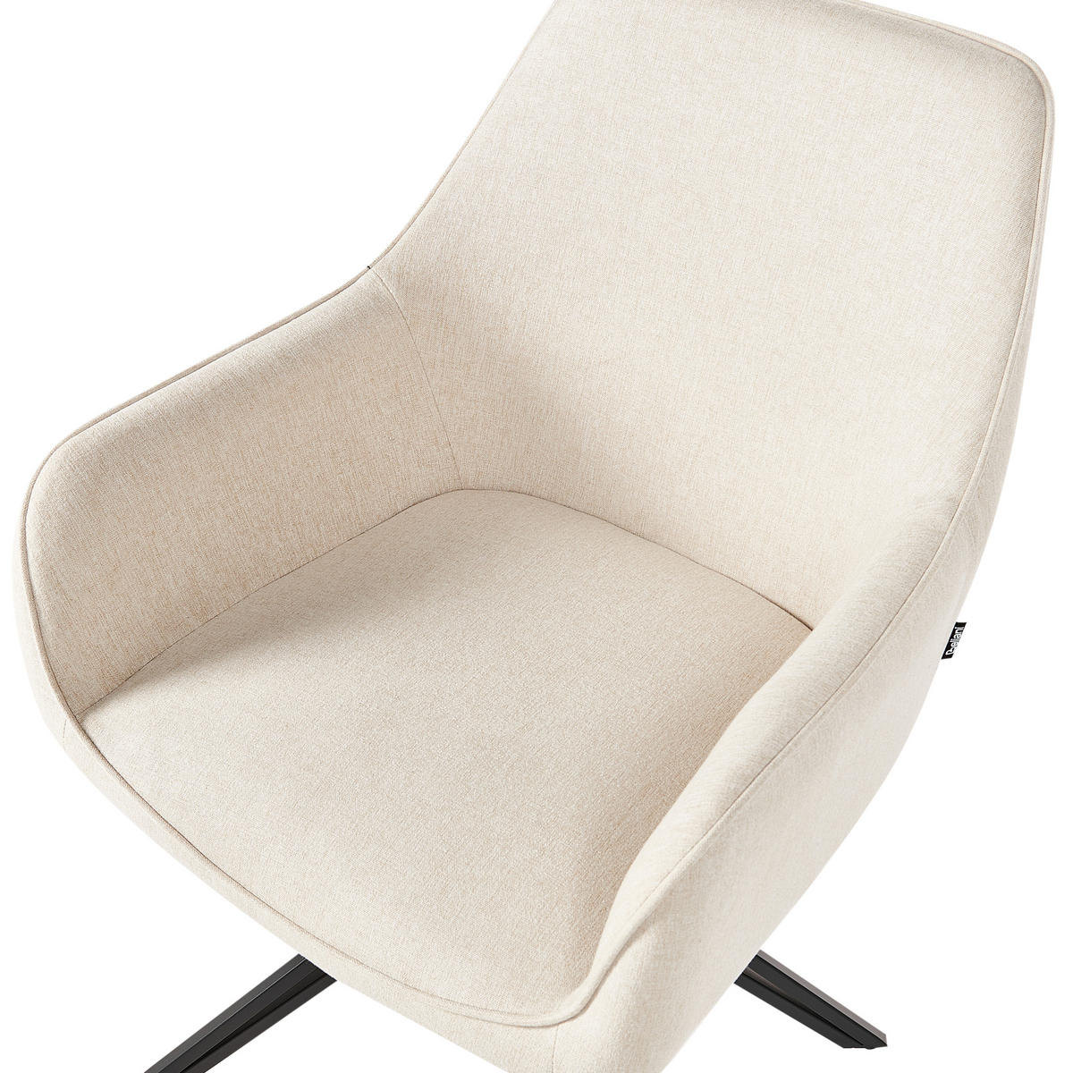 ESSZIMMERSTUHL 2er-Set drehbar Hellbeige Jodar - Beige, Textil (56/83/60cm) - Beliani