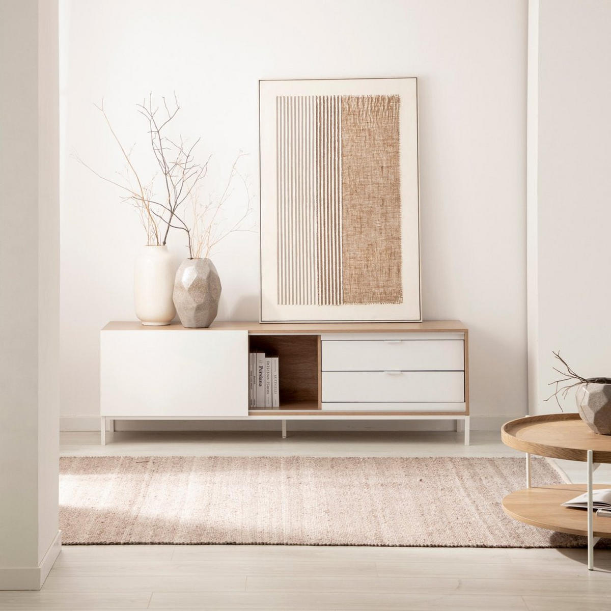 TV-ELEMENT Denver Zweifarbig 180 cm x 55 cm - Multicolor, Holzwerkstoff (180/55/40cm)