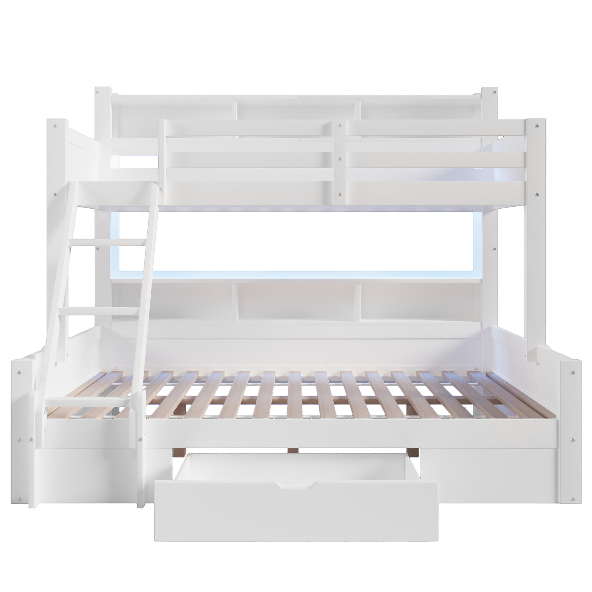 ETAGENBETT Weiß - Weiß, Holz - Raumix