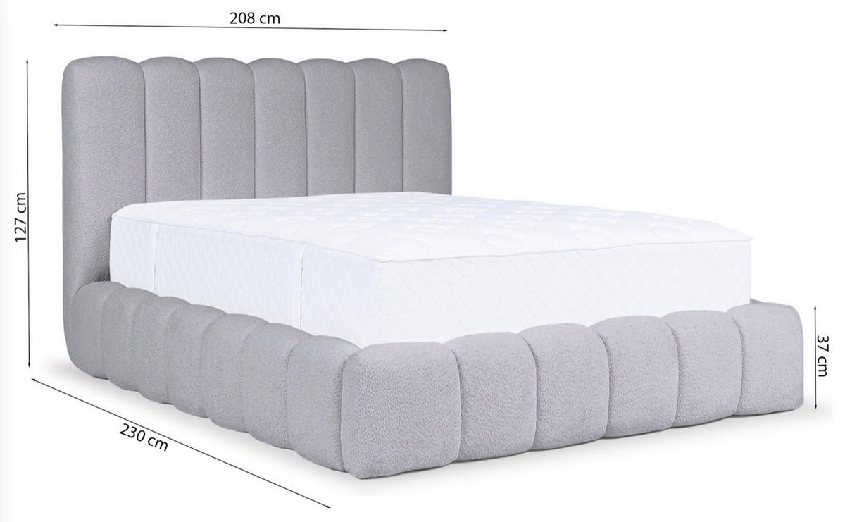 POLSTERBETT Cande Hellbraun 180x200 cm - Hellbraun/Schwarz, Holz/Textil (180/200cm) - Selsey