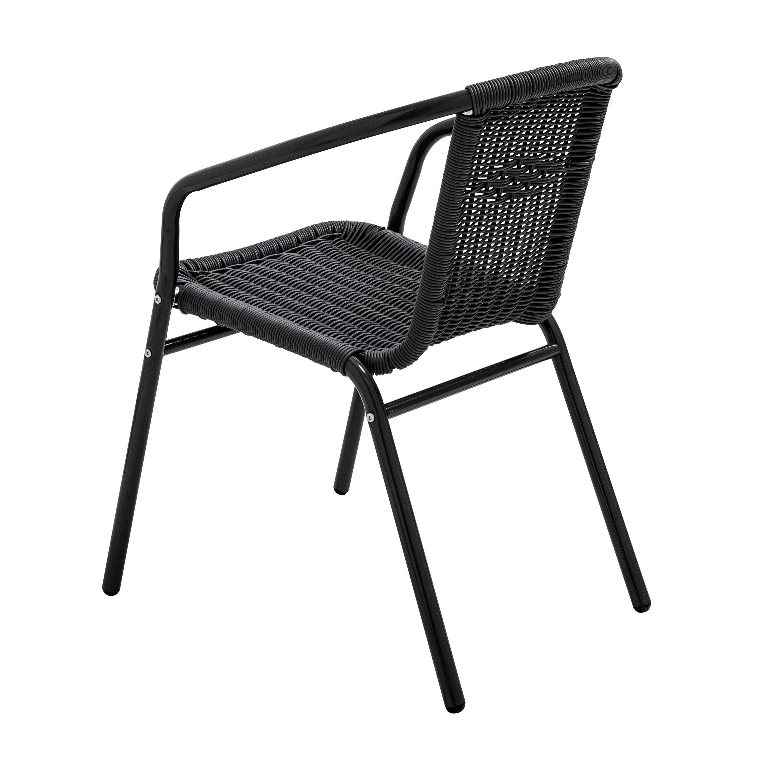 TERRASSENSTUHL, Schwarz - Schwarz, Holz (51/72/60cm) - Oviala
