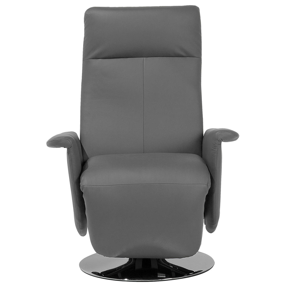 RELAXSESSEL Kunstleder Grau elektrisch verstellbar Prime - Grau, Textil/Metall (82/113/80cm) - Beliani