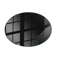 TISCHPLATTE Ø60 cm Glatte Schwarze Oberfläche Rund - Schwarz Hochglanz/Robinienfarben, Glas (60/60/0.4cm) - TULUP