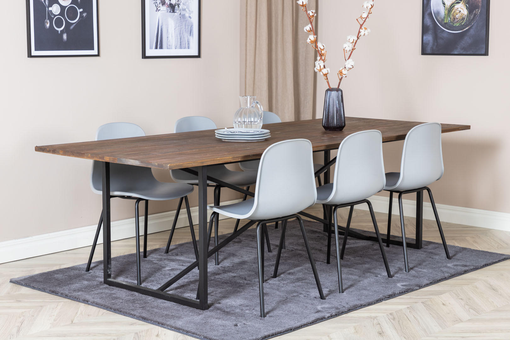 Thumbnail - ebuy24 Esstisch, Teak, Holzwerkstoff, 100x76x250 cm, Esszimmer, Tische, Esstische