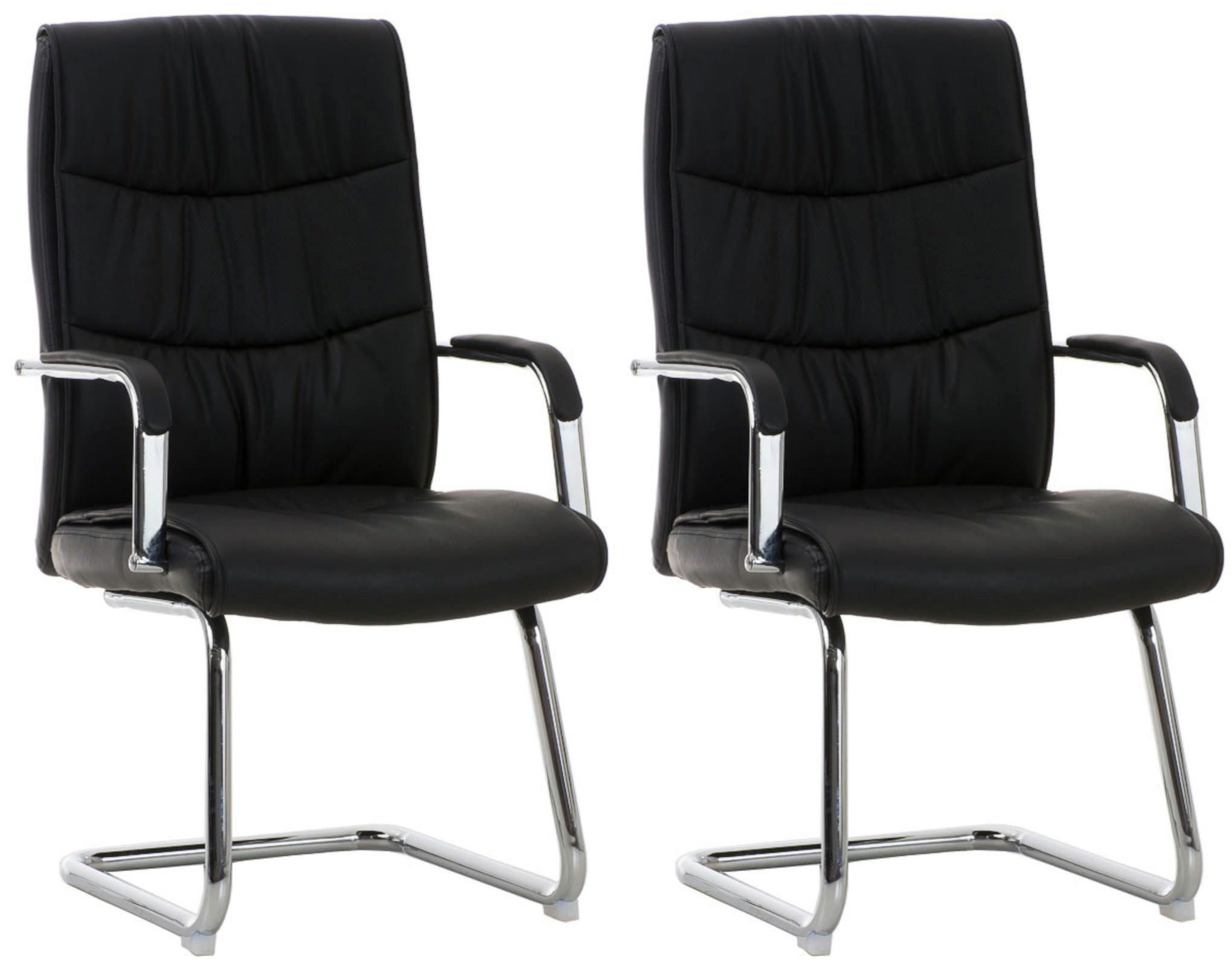 SCHWINGSTUHL 2er Set Lederlook schwarz - Schwarz, Textil/Metall (49/105/60cm) - CLP