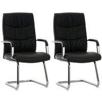 SCHWINGSTUHL 2er Set Lederlook schwarz - Schwarz, Textil/Metall (49/105/60cm) - CLP