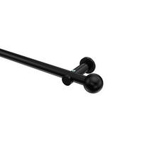 GARDINENSTANGEN-SET Platon Luino 160 cm, 1-läufig (ohne Ringe), 20 mm Ø Schwarz - Schwarz, Metall (160cm) - INTERDECO