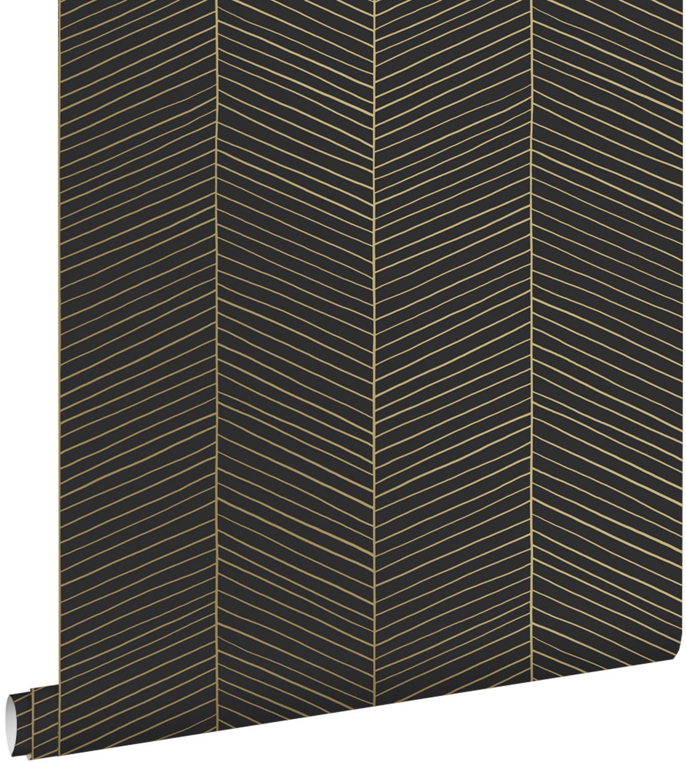TAPETE Fischgrätmuster 53 cm x 10.05 m - Schwarz, Papier (53/1000cm) - ESTAhome