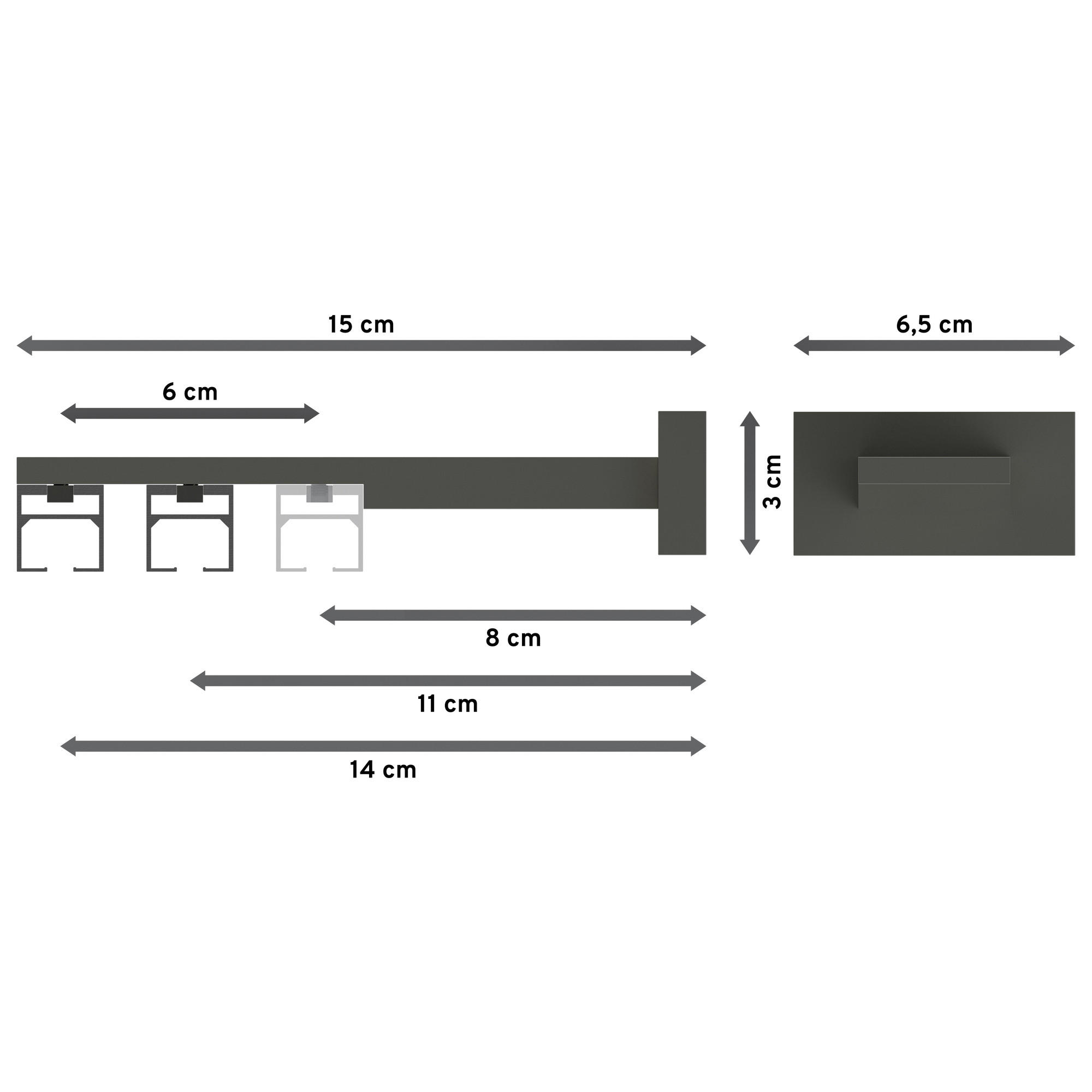 GARDINENSTANGE INNENLAUF Quadline (Multi) Sono 200 cm, 2-läufig, 20x20 mm Satin-Silber - Silberfarben, Metall (200cm) - INTERDECO