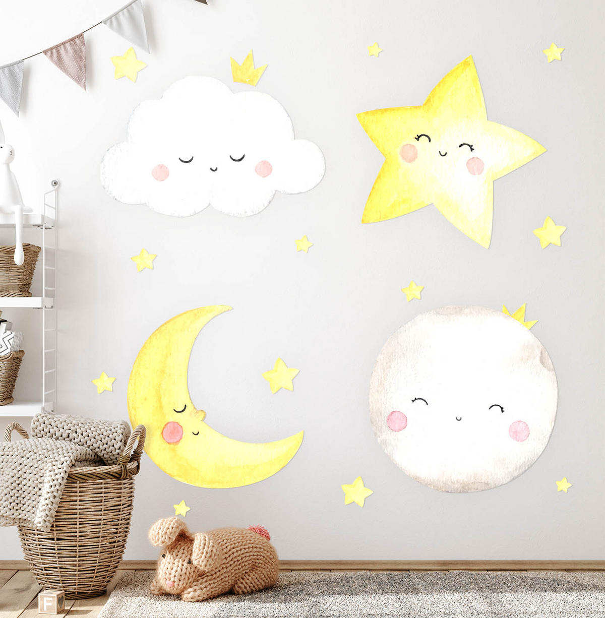 AUFKLEBER 130x236 cm Nacht Himmel - Gelb, Kunststoff (130/236/0.1cm) - TULUP