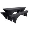 BIERTISCHHUSSE Victoria 70cm Stretch Schwarz (3tlg) - Schwarz, Textil (70/220cm) - Beautissu 