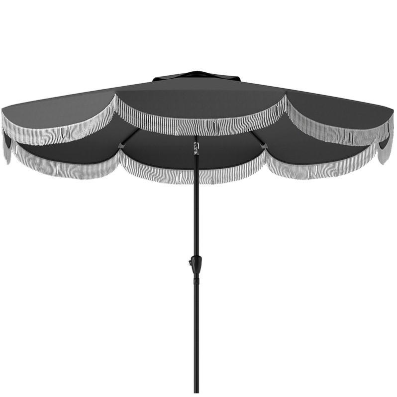 SONNENSCHIRM aus Polyester & Metall Ø269x238 cm in Dunkelgrau mit UV-Schutz 30+ - Dunkelgrau, Metall (269/269cm) - Modfu