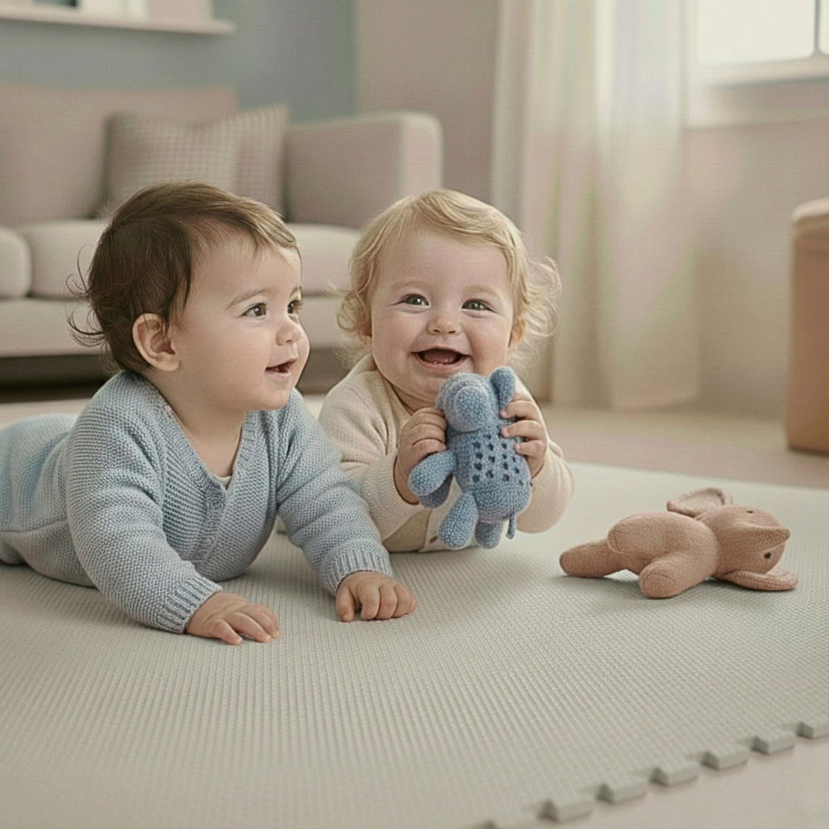 SPIELMATTE ab Null - 180/90/1 cm Puzzlematte Beige - Beige, Kunststoff (30/30cm) - Littletom