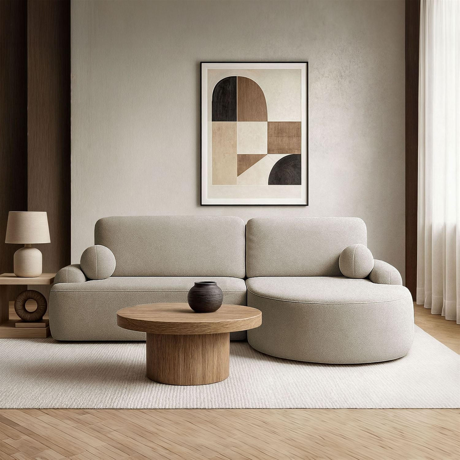 ECKSOFA CLEO mit Schlaffunktion Version Rechte QUELLE 16 - Beige, Kunststoff (264/172cm) - Lookway