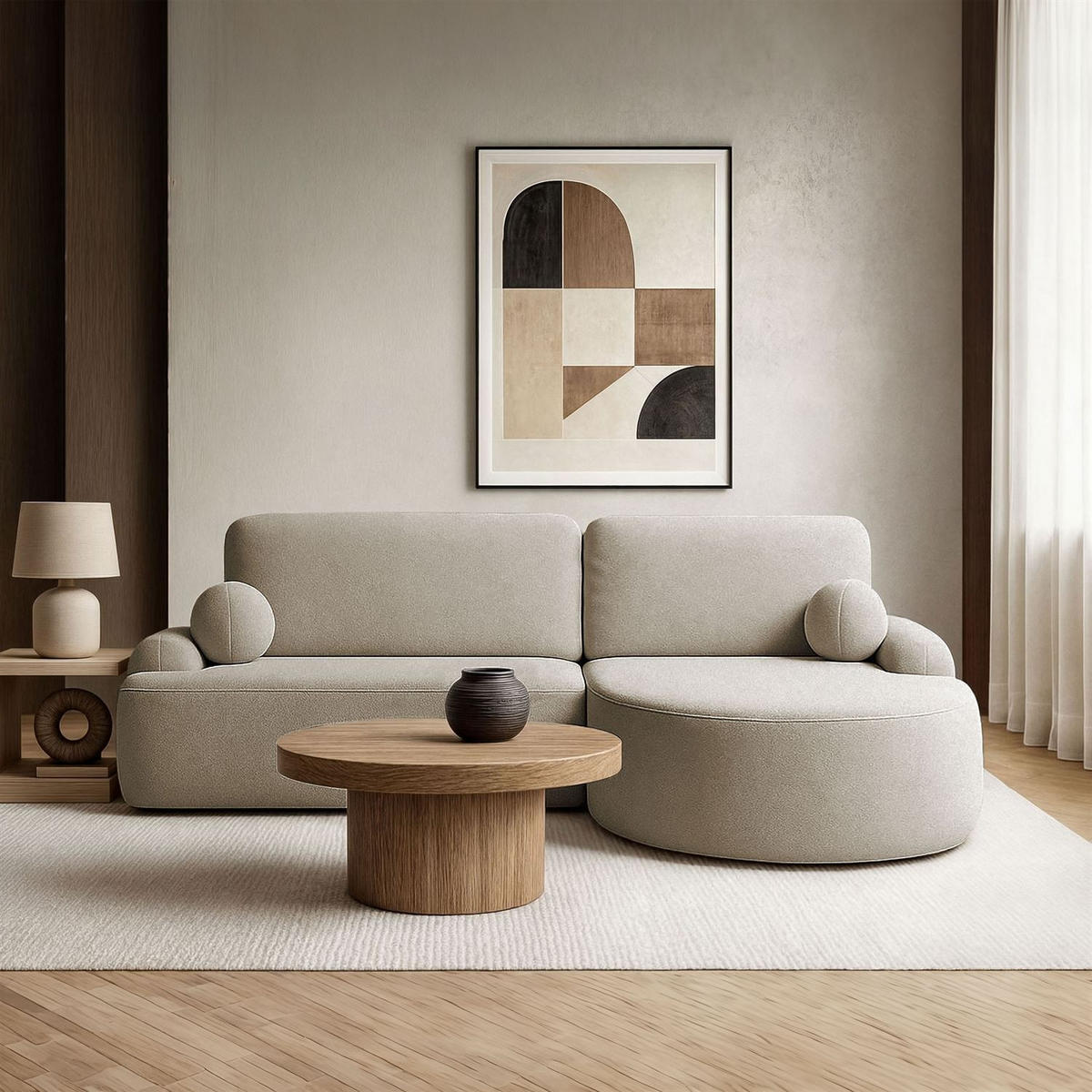 ECKSOFA CLEO mit Schlaffunktion Version Rechte QUELLE 16 - Beige, Kunststoff (264/172cm) - Lookway