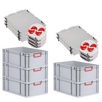 EUROBOX 5x Nextgen Color Mit Auflagedeckel 22x40x60cm Griffe Rot Geschlossen - Rot, Kunststoff (40/22/60cm) - PROREGAL