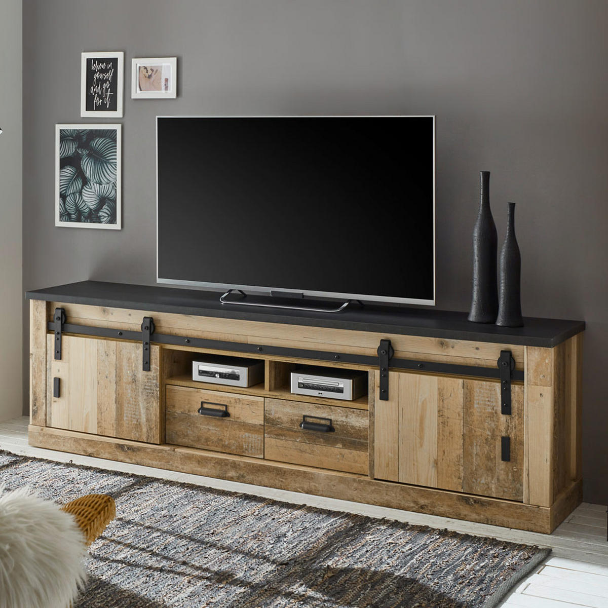 LOWBOARD Shelton-61 - Braun, Holzwerkstoff (201/61/43cm) - Lomado