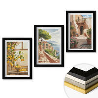 WANDBILDER 3er-Set - 20x30 cm Schwarzer Rahmen - Zitrusfrüchte in der Küchenmeerstadt - Schwarz, Kunststoff (20/30cm) - ArtPrintCave