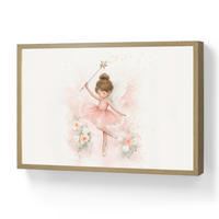 NACHTTISCHLAMPE MIT AKKU Ballerina - Fee - Blumen - Rosa 60x40 cm - Rosa, Holzwerkstoff (8/60/40cm) - OnlyWow