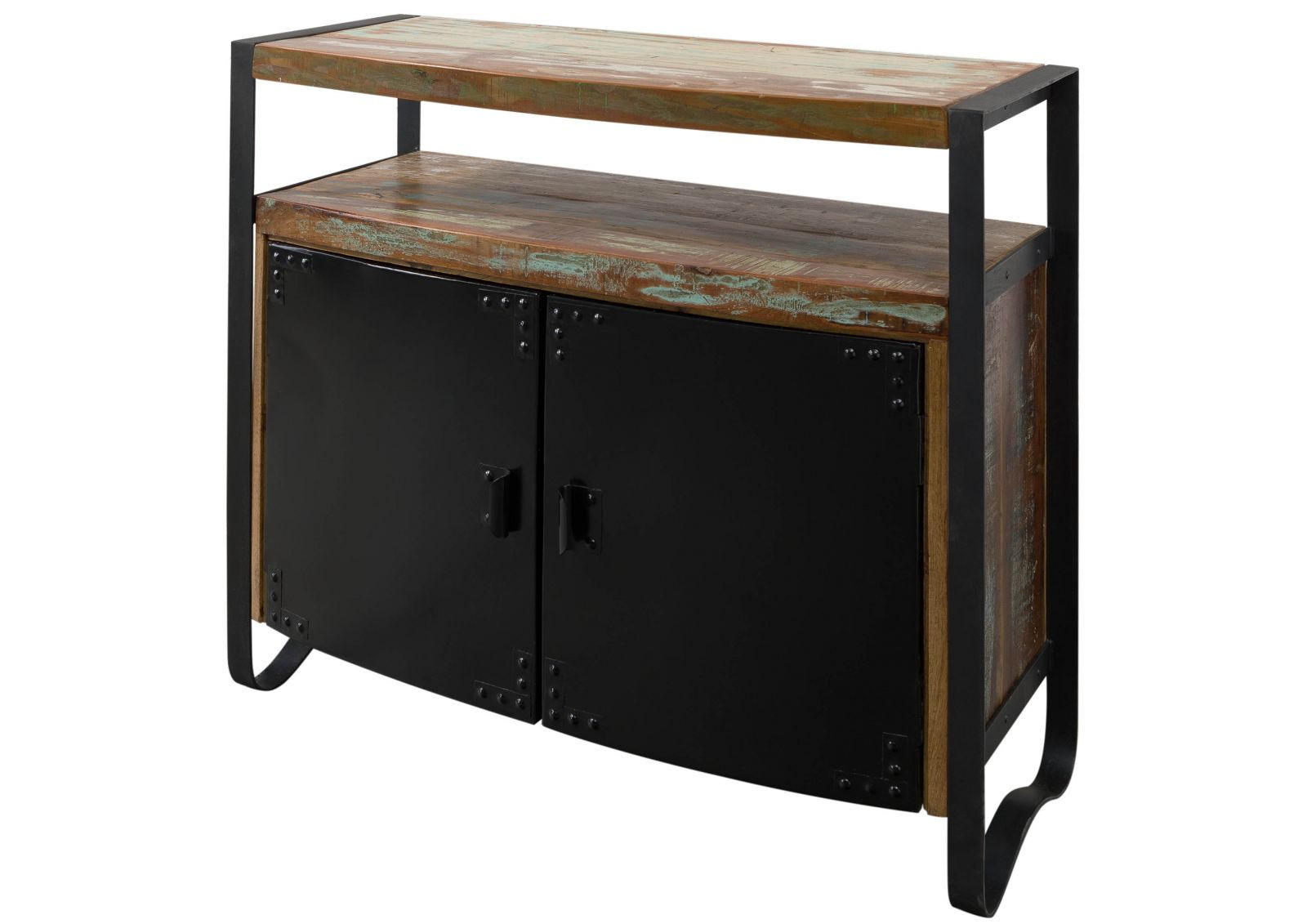 KOMMODE Altholz 100x43x90 mehrfarbig lackiert INDUSTRIAL #41 - Multicolor, Holz (100/90/43cm) - Massivmoebel24