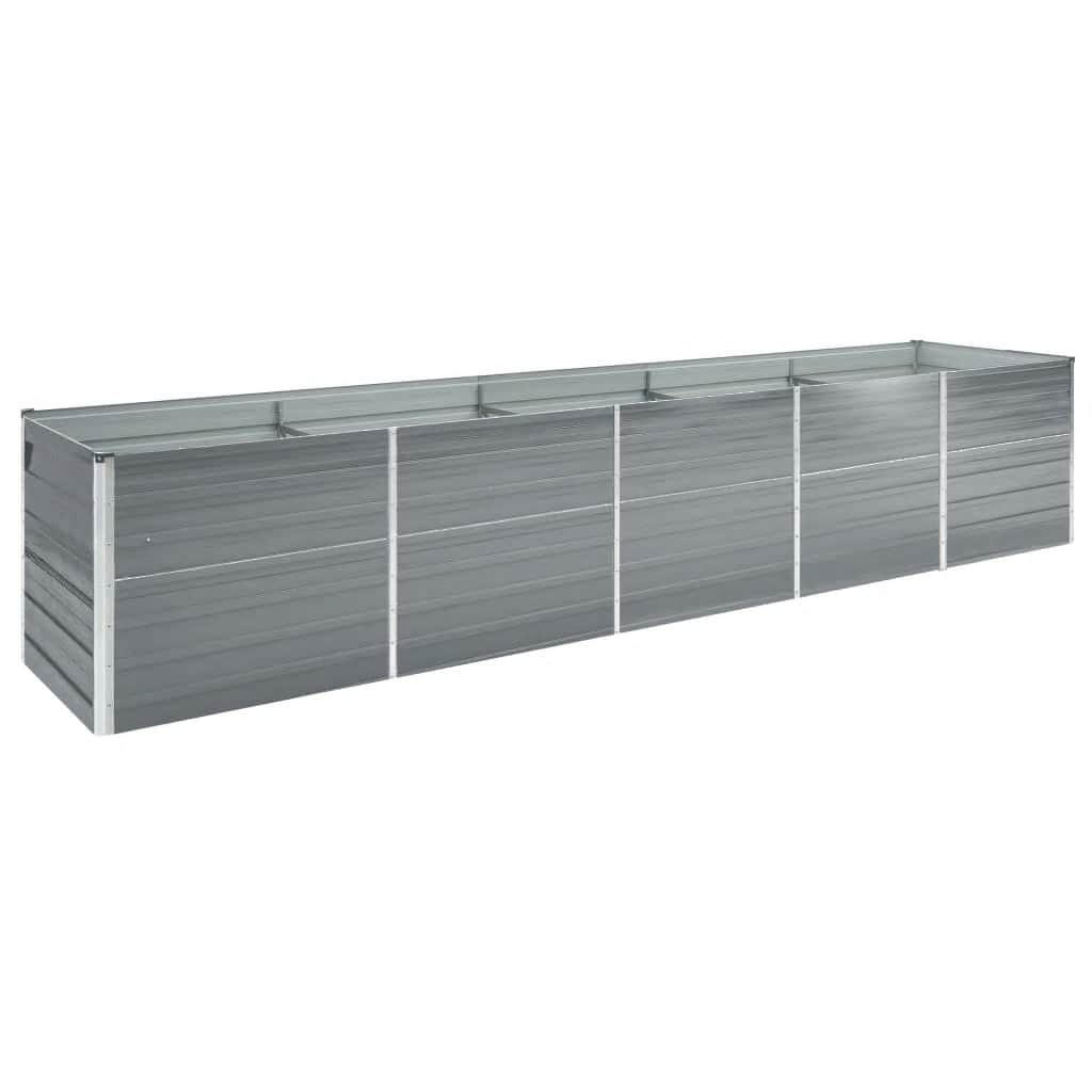 vidaXL Garten-Hochbeet Grau 80x45x400 cm