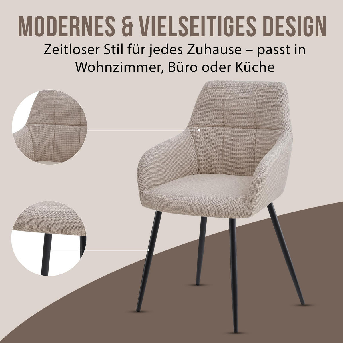 ESSZIMMERSTUHL Hellgrau, Bequem Für Wohnzimmer, Küche Oder Büro - Grau, Textil (36/86/43cm) - Best For Home