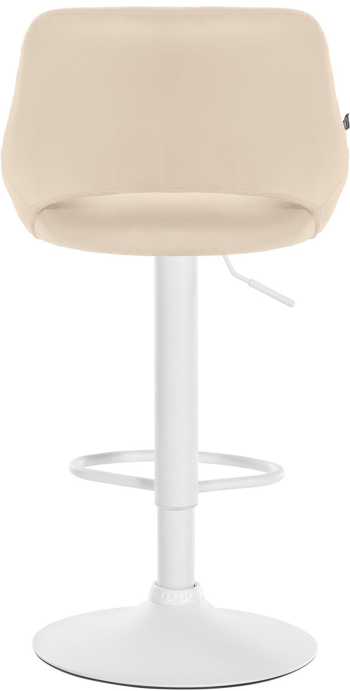 BARHOCKER Milos Kunstleder weiß creme - Naturfarben/Weiß, Kunststoff/Metall (47/106/48cm) - TPFLiving
