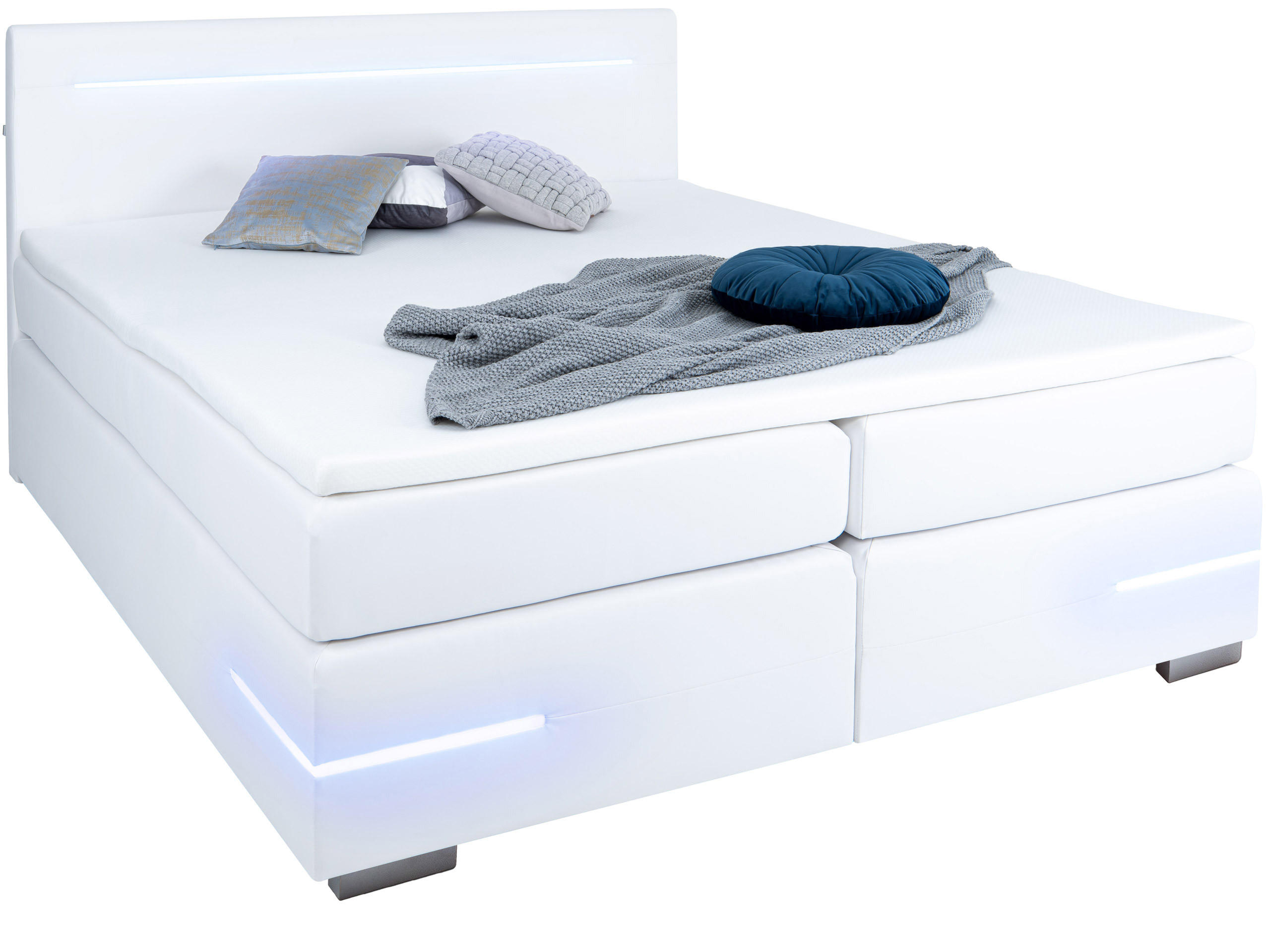 BOXBETT Lennox Weiß 180/200 cm - Weiß, Textil (180/200cm) - wonello