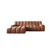 ECKSOFA CAMPILE mit elektrisch verschiebbarem Sitz, Orange, Links - Bronzefarben, Holz/Textil (119/288cm) - DomoHome
