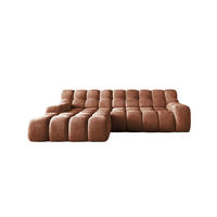 ECKSOFA CAMPILE mit elektrisch verschiebbarem Sitz, Orange, Links - Bronzefarben, Holz/Textil (119/288cm) - DomoHome