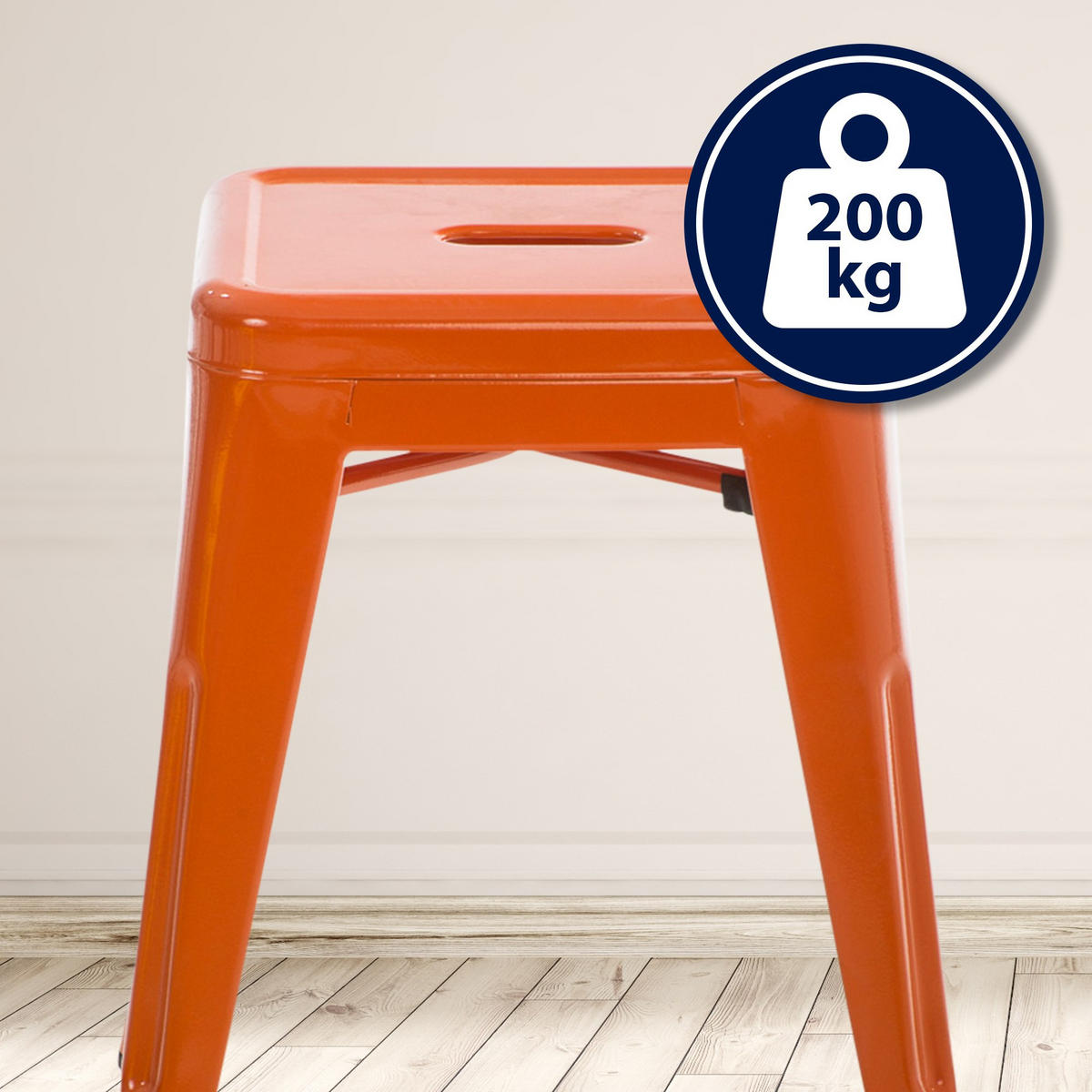 SITZHOCKER Arvida orange - Orange, Metall (40/46/40cm) - TPFLiving
